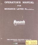 Monarch-Monarch Series 62, 1610 2013 2516, Operations and Parts Manual 1958-1610-2013-2516-Series 62-01